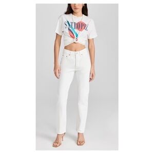 Levi's Women's White 501 Straight Leg Jeans